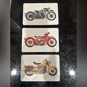 Set of Three Vintage Motorcycle Art Prints